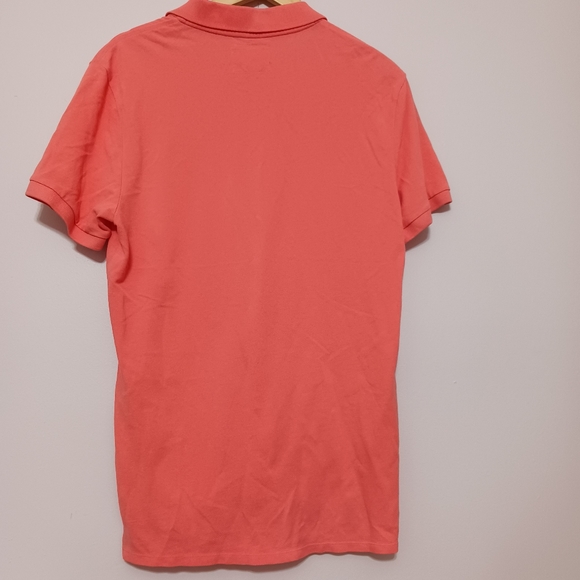 Express polo large men's fitted shirt collar button short sleeve light orange - Picture 4 of 4